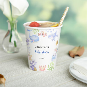 Vasos De Papel Bajo el mar Baby Shower Ocean Animals