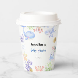 Vasos De Papel Bajo el mar Baby Shower Ocean Animals