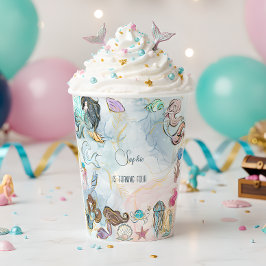 Vasos De Papel Bajo el mar cumpleaños de las Sirenas