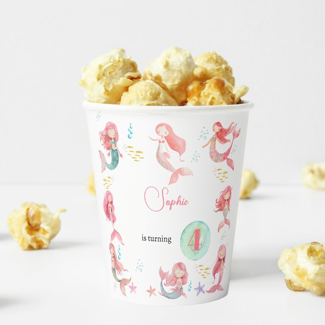 Vasos De Papel Bajo el mar cumpleaños de las Sirenas (Subido por el creador)