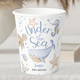 Vasos De Papel ¡Bajo El Mar! Cute Blue Boy Baby Shower