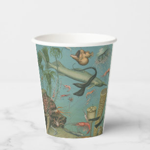Vasos De Papel Bajo el mar fiesta de animales marinos