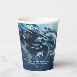 Vasos De Papel Bajo el mar | Fiesta de Cumpleaños del Océano