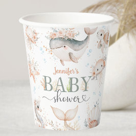 Vasos De Papel Bajo el mar Océano rosa Baby Shower