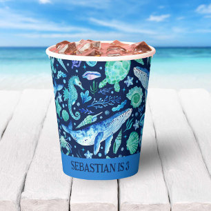 Vasos De Papel Bajo la marina Fiesta Ocean Animals