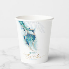 Vasos De Papel Bajo la sirena marítima, Baby Shower temática