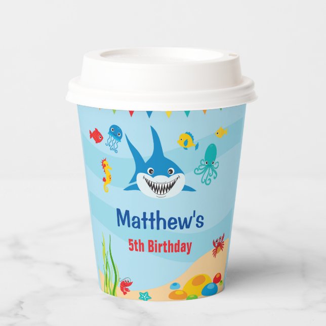 Vasos De Papel Bajo las tazas de papel de mar (Anverso)