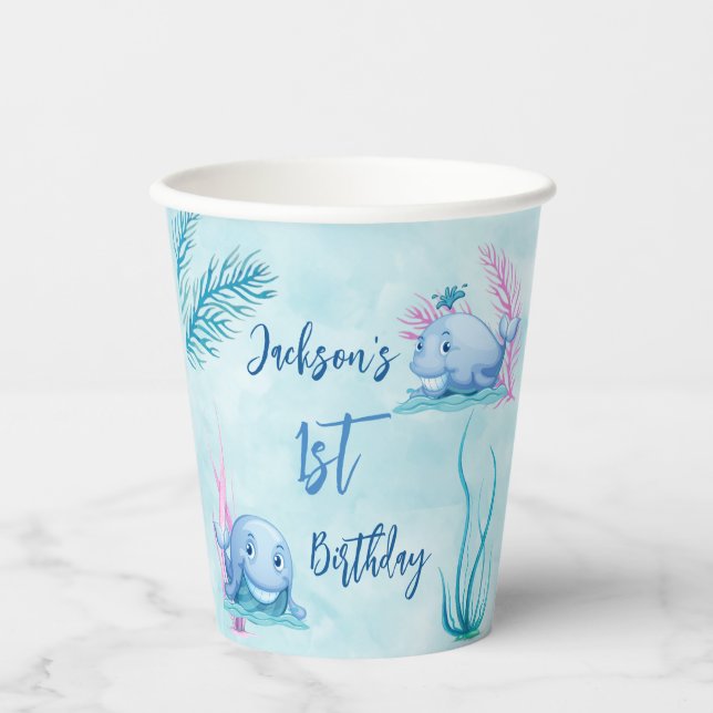 Vasos De Papel Ballena de buenos tiempos (Anverso)