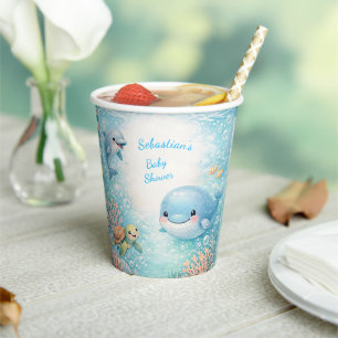 Vasos De Papel Ballena del Océano Caballito de Mar Dolphin Baño d