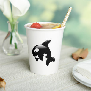 Vasos De Papel Ballena pequeña orca