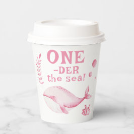Vasos De Papel Ballena Rosa Oneder El Mar 1er Cumpleaños