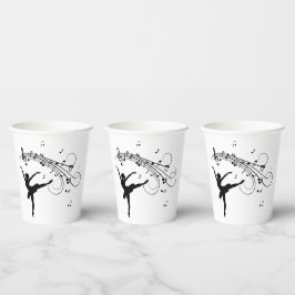 Vasos De Papel Ballerina bailando con música asombrosa