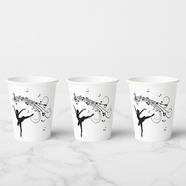 Vasos De Papel Ballerina bailando con música asombrosa (Multi)