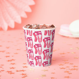 Vasos De Papel Ballerina Ballet Rosa Dance Recital Toe Shoes