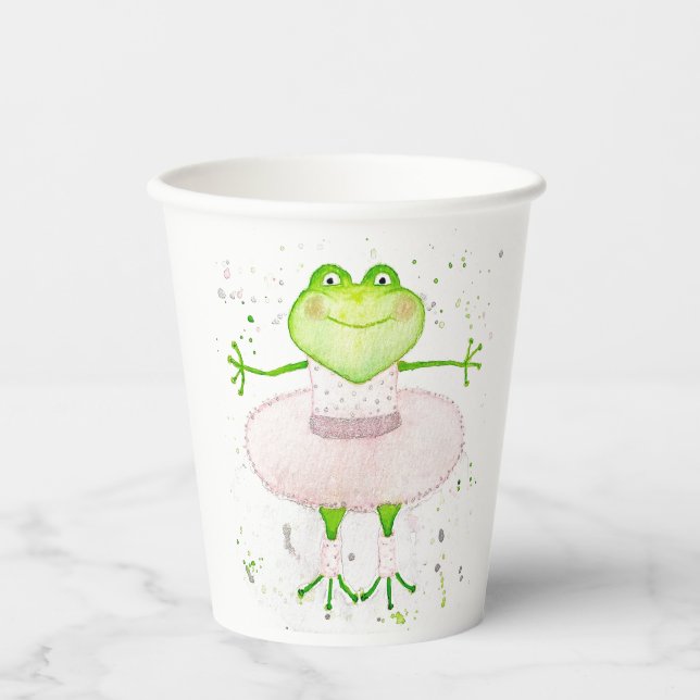 Vasos De Papel Ballerina Frog (Anverso)