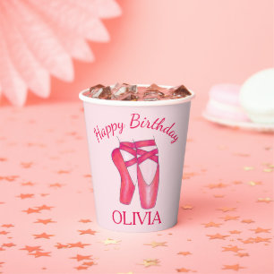 Vasos De Papel Ballet Ballerina Dance Cumpleaños