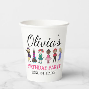 Vasos De Papel Ballet Tap Jazz Acro Lyrical Dancer Fiesta de cump