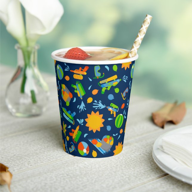 Vasos De Papel Balón de agua Piscina de agua Fiesta niños Cumplea (in situ)