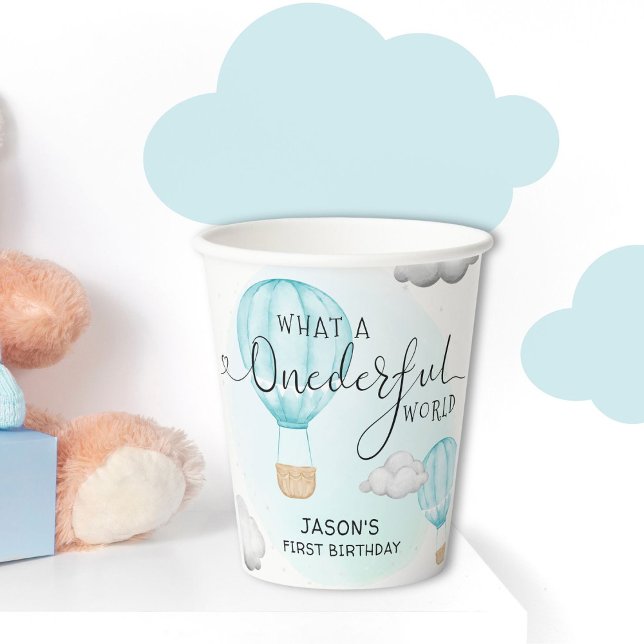 Vasos De Papel Balón de aire caliente Niños Fiesta de primer cump (Subido por el creador)