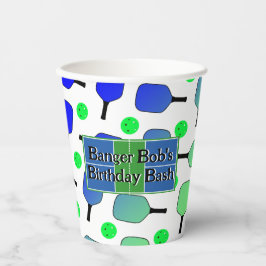 Vasos De Papel Baloncesto Cumpleaños Blue Green Paddle Ball Banca