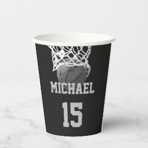 Vasos De Papel Baloncesto Su Nombre