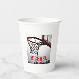 Vasos De Papel Baloncesto Su Nombre