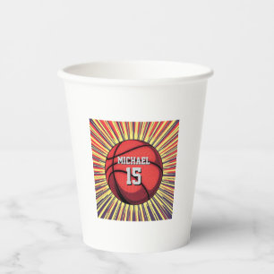 Vasos De Papel Baloncesto Tu Nombre Pop Art