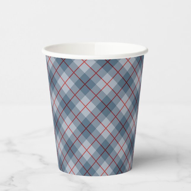 Vasos De Papel Banda azul-roja resistente (Izquierda)