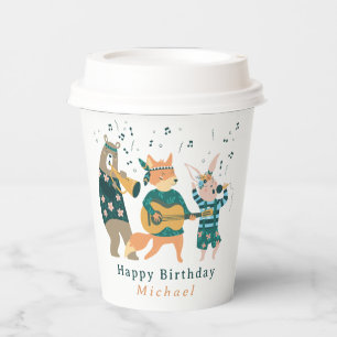 Vasos De Papel Banda de Animales Adorables