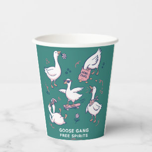 Vasos De Papel Banda de ganso tonto camiseta de ganso divertida