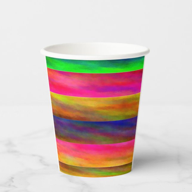 Vasos De Papel bandas coloridas (Anverso)
