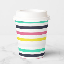 Vasos De Papel Bandas horizontales coloreadas