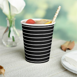 Vasos De Papel Bandas negras y blancas