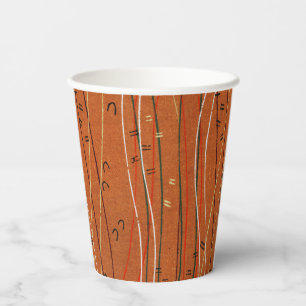 Vasos De Papel Bandas rojas onduladas: arte abstracto japonés mod
