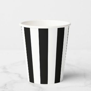 Vasos De Papel Bandas verticales de gran tamaño en blanco y negro
