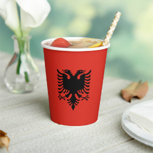 Vasos De Papel Bandera albanesa