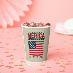 Vasos De Papel Bandera Americana 4 de Julio Merica