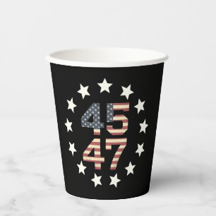 Vasos De Papel Bandera Americana Antigua USA Estrellas 45 47 Trum
