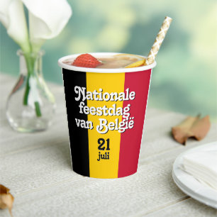 Vasos De Papel Bandera belga del Dutch Nationale feestdag van Bel