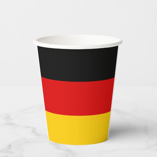 Vasos De Papel Bandera de Alemania (Anverso)
