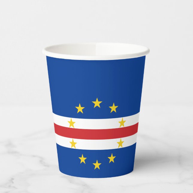 Vasos De Papel Bandera de Cabo Verde (Izquierda)
