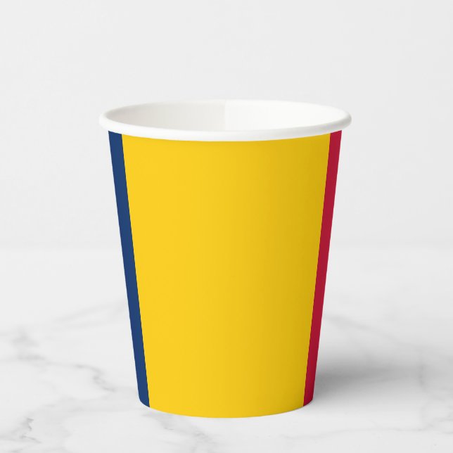 Vasos De Papel Bandera de Chad (Izquierda)
