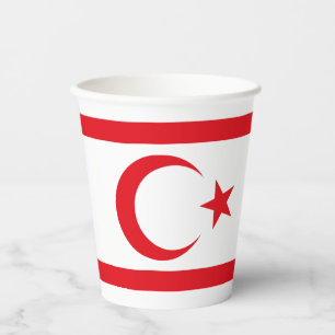 Vasos De Papel Bandera de Chipre del Norte