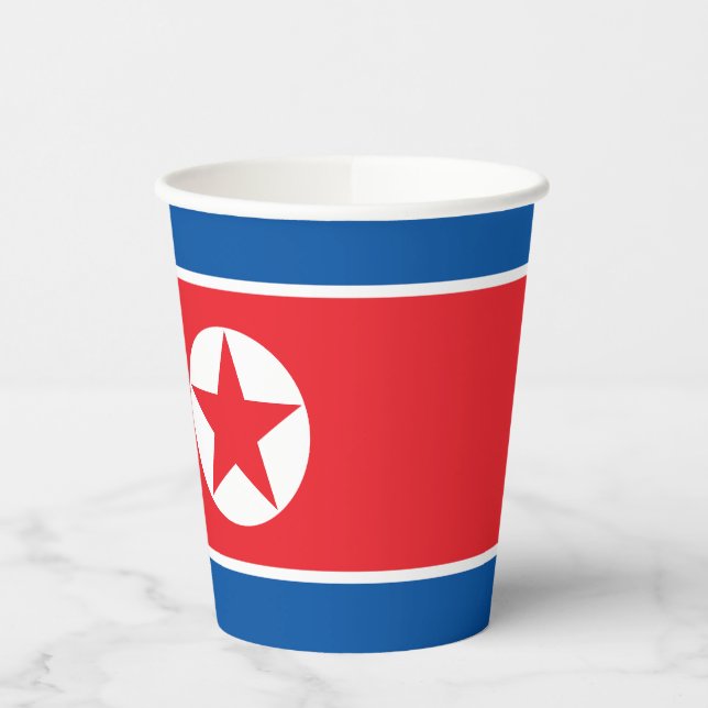 Vasos De Papel Bandera de Corea del Norte (Izquierda)