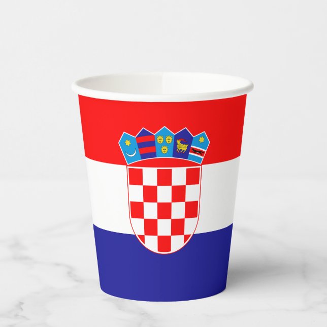 Vasos De Papel Bandera de Croacia (Izquierda)