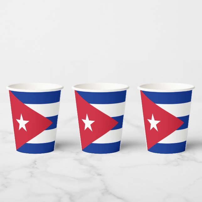 Vasos De Papel Bandera de Cuba (Multi)