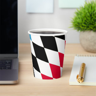 Vasos De Papel Bandera de diamante de Baviera negro rojo amarillo
