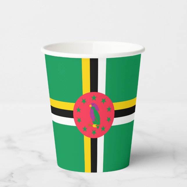 Vasos De Papel Bandera de Dominica (Izquierda)