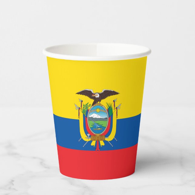 Vasos De Papel Bandera de Ecuador (Izquierda)