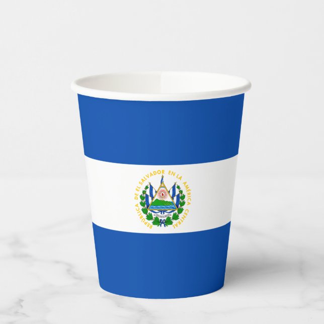 Vasos De Papel Bandera de El Salvador (Izquierda)